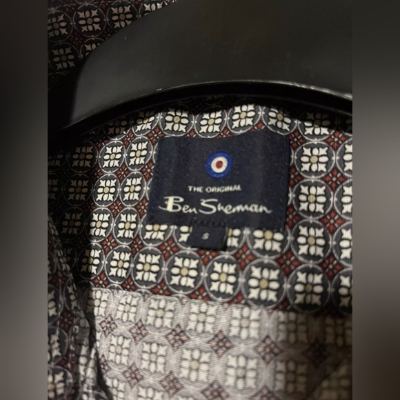 I Ben Sherman Small Dress Shirt Mens Geometric Spotted Short Sleeve Button Up - Picture 3 of 4